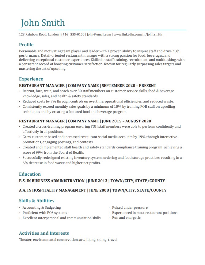 Modern CV Template 1