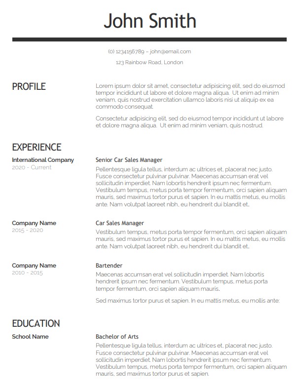 Modern CV Template 2